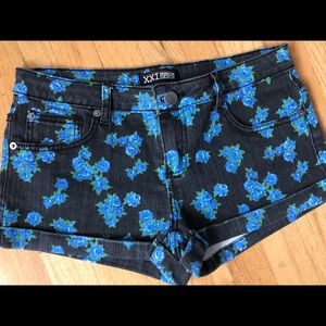 Floral denim shorts! Worn only once